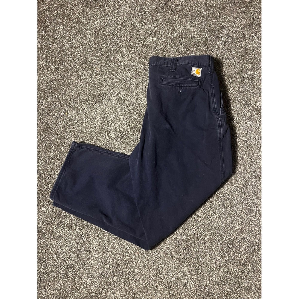 Carhartt FR Flame Resistant Work Pants Navy Blue 38x30 Cotton Nylon Canvas
